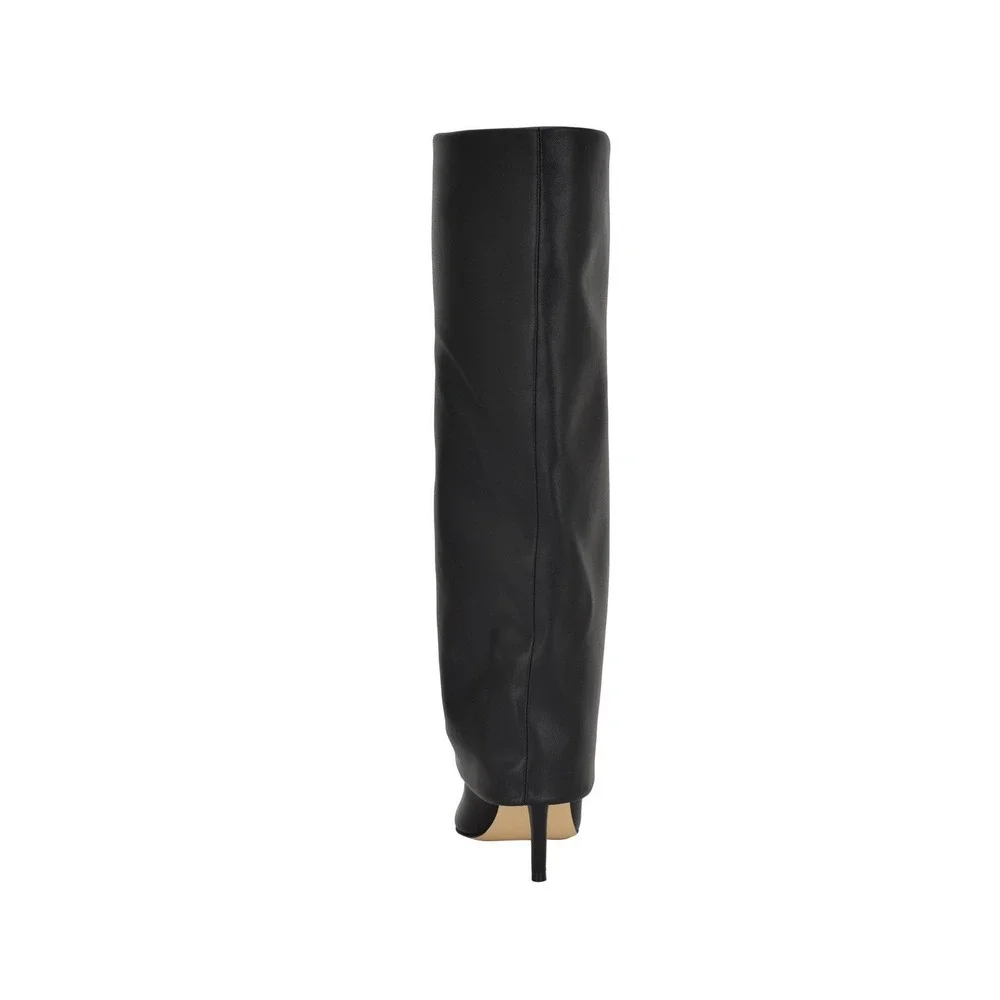 Calvin Klein Womens Vamsy 75MM Point Toe Gaiter Knee High Boots Black Size 7